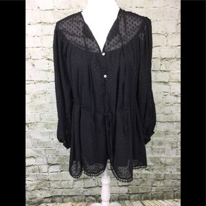 Urban outfitters Black Long Sleeves Lace Romper